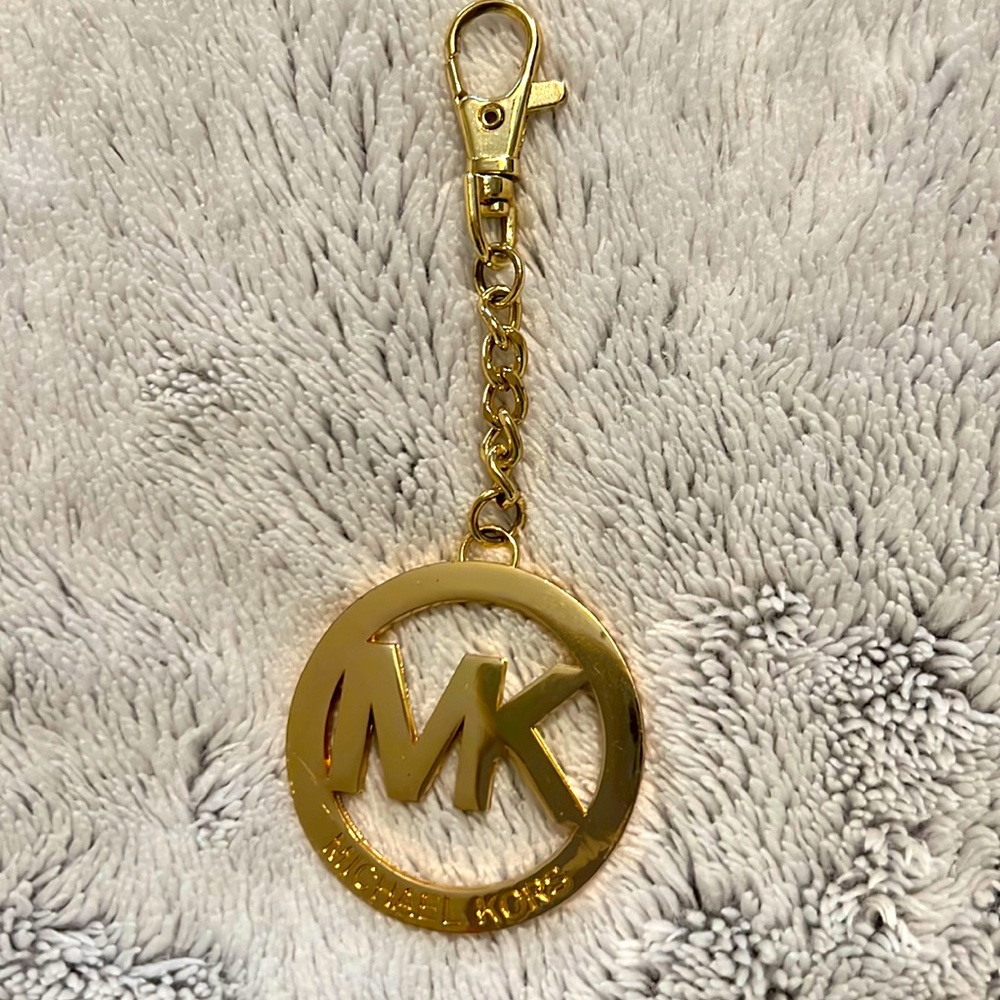 Michael Kors Gold Tone Keyring/Purse Charm